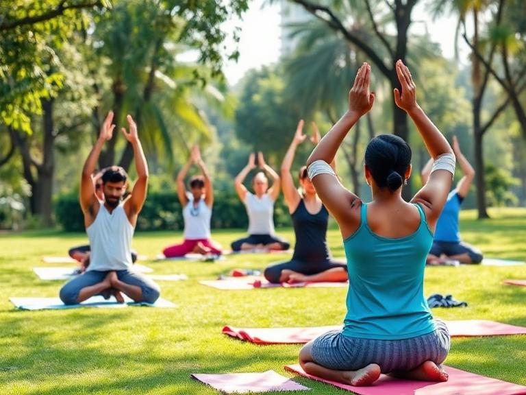 Outdoor Yoga in Adyar in Chennai