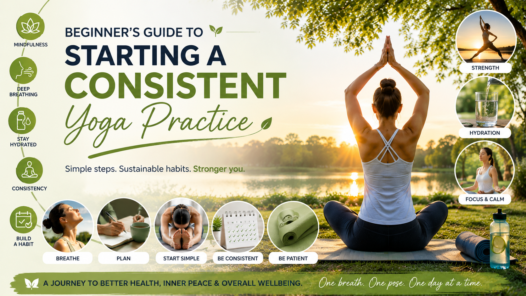 New to yoga? Learn how to build a consistent yoga practice with simple routines, breathing techniques, beginner poses, and sustainable wellness habits.